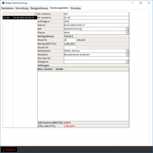 beleg rechnungsdaten