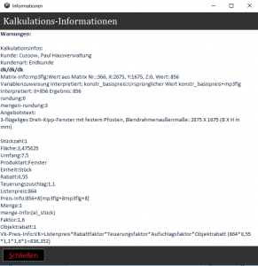kalkulations-informationen