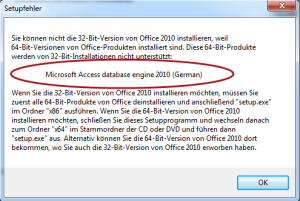 setupfehler 64bit produkt