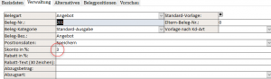 Skontosatz eintragen