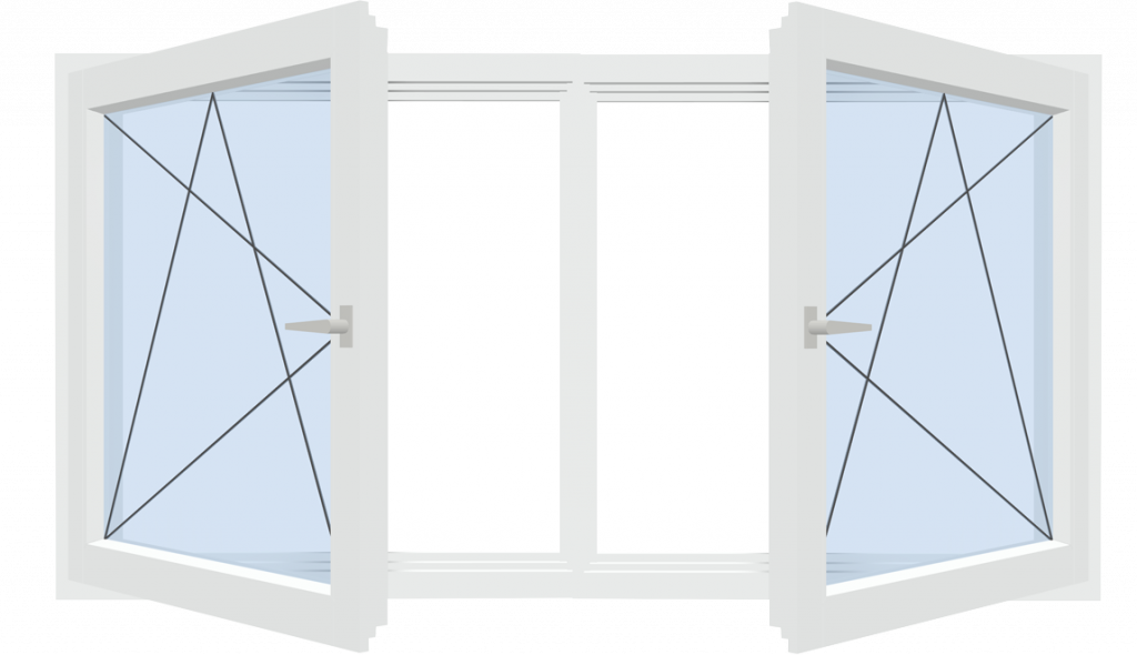 Fensterkonstruktion mit festem Pfosten