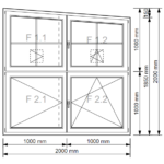 Schrägfenster mit Sprossen