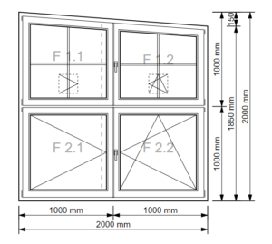 Schrägfenster mit Sprossen