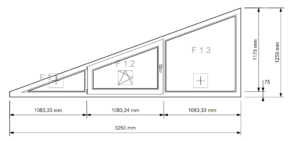 Schrägfenster 3-Feldrig