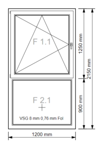 Fenster mit Unterlicht