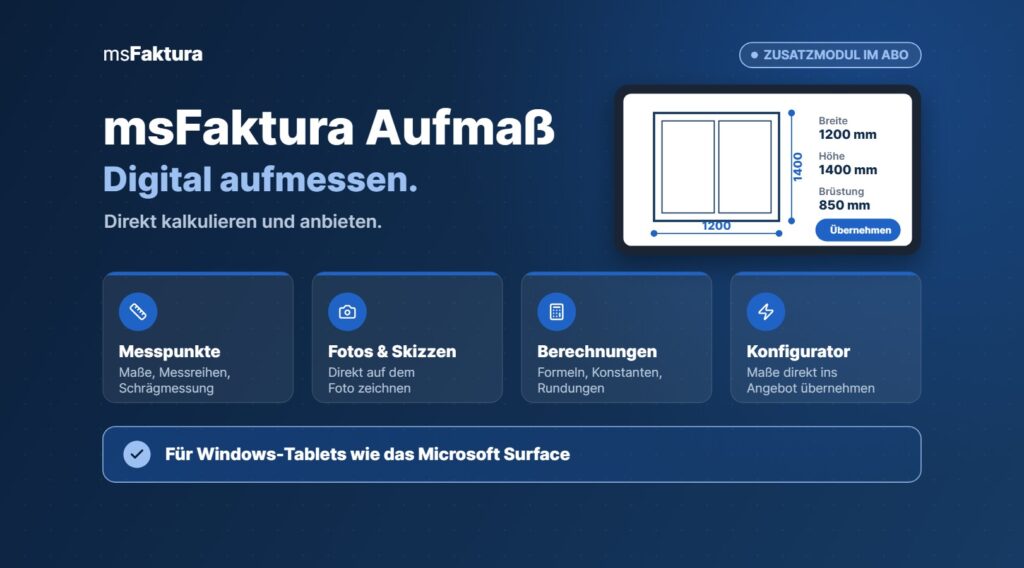 msFaktura Aufmaß-Modul