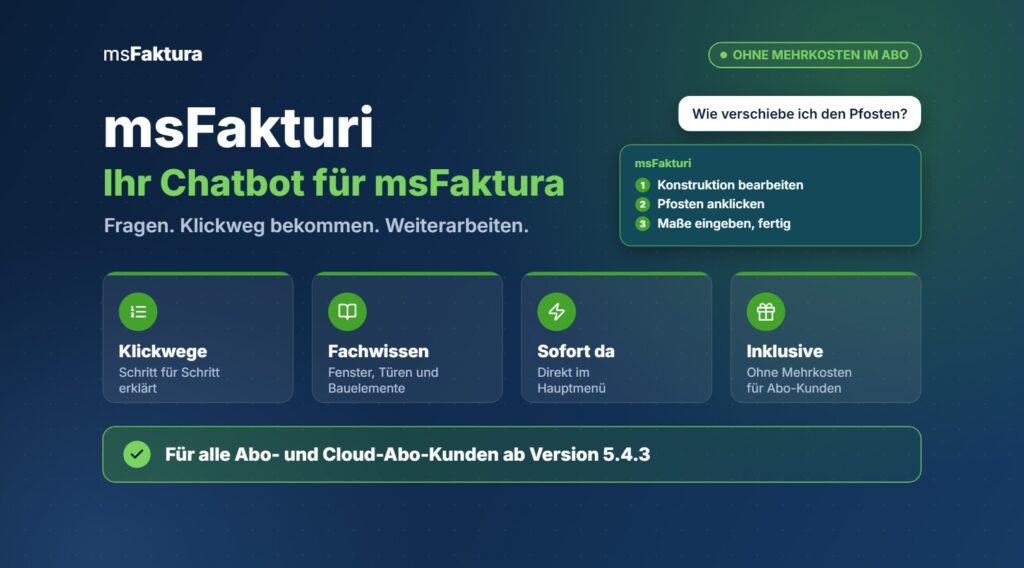 msFakturi, der Chatbot für msFaktura